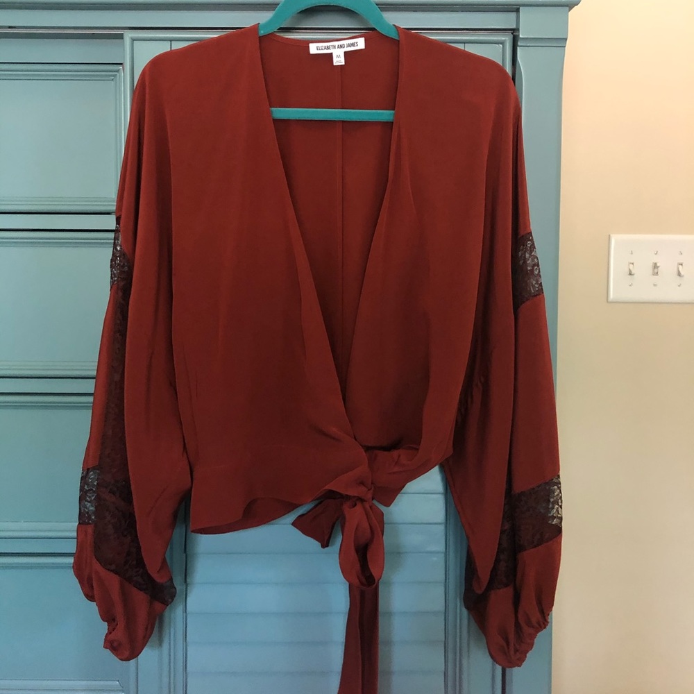 Low cut wrap blouse